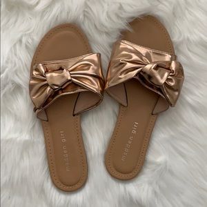 Madden Girl Metallic Slides Size 8